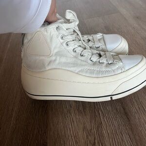 R13 Kurt white Canvas Platform High Top Sneakers Women’s Size 37 Shoes